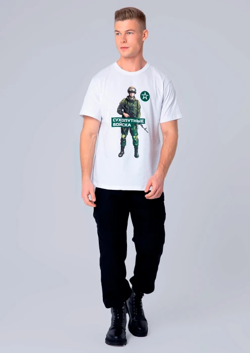 Купить футболка «сухопутные войска» с бойцом белая в интернет-магазине ArmRus по выгодной цене. - изображение 3