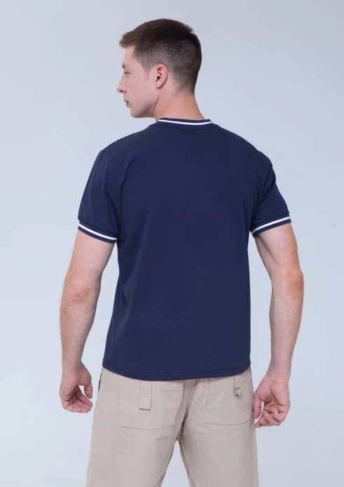 Купить футболка мужская «армия россии» темно-синяя с полосатыми манжетами в интернет-магазине ArmRus по выгодной цене. - изображение 2