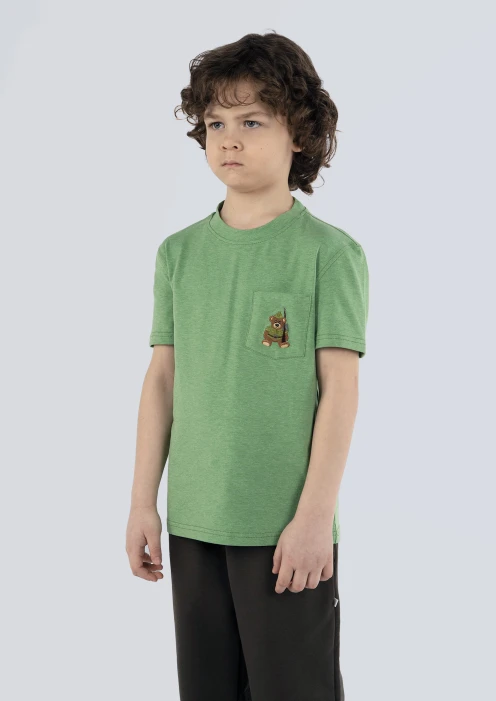 Купить футболка детская «вежливые мишки» зеленая в интернет-магазине ArmRus по выгодной цене. - изображение 4