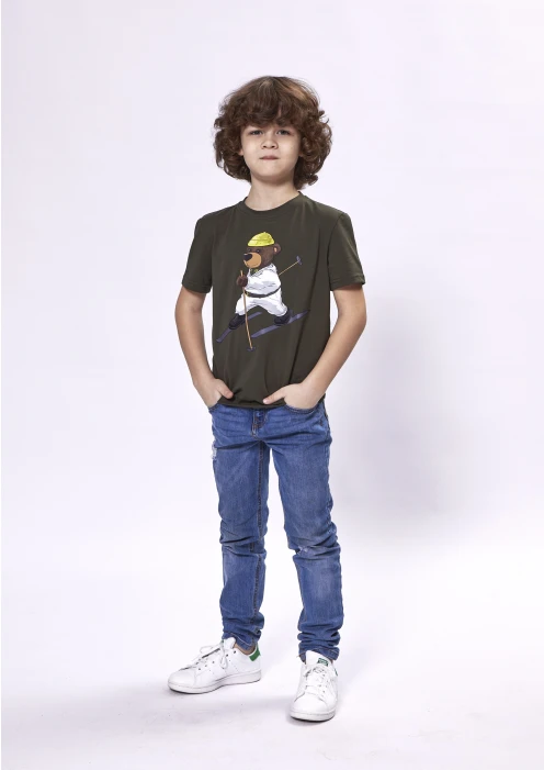 Купить футболка детская «медведь-лыжник» хаки в интернет-магазине ArmRus по выгодной цене. - изображение 8
