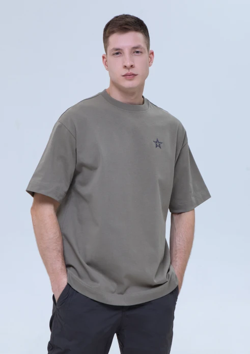 Купить футболка оверсайз мужская «звезда» цемент в интернет-магазине ArmRus по выгодной цене. - изображение 1