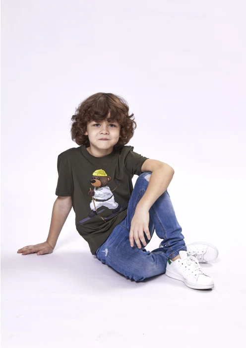 Купить футболка детская «медведь-лыжник» хаки в интернет-магазине ArmRus по выгодной цене. - изображение 10