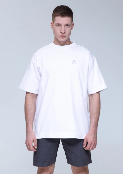 Купить футболка оверсайз мужская «звезда» белая в интернет-магазине ArmRus по выгодной цене. - изображение 1