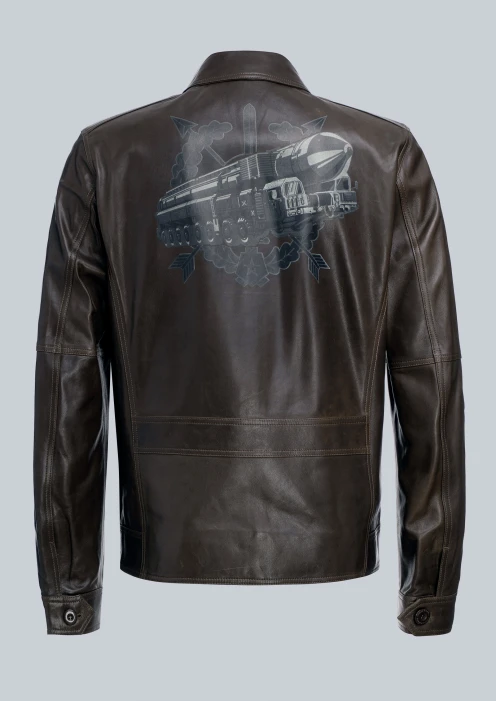 Купить куртка пилот кожаная «рвсн» коричневый-хаки в интернет-магазине ArmRus по выгодной цене. - изображение 9