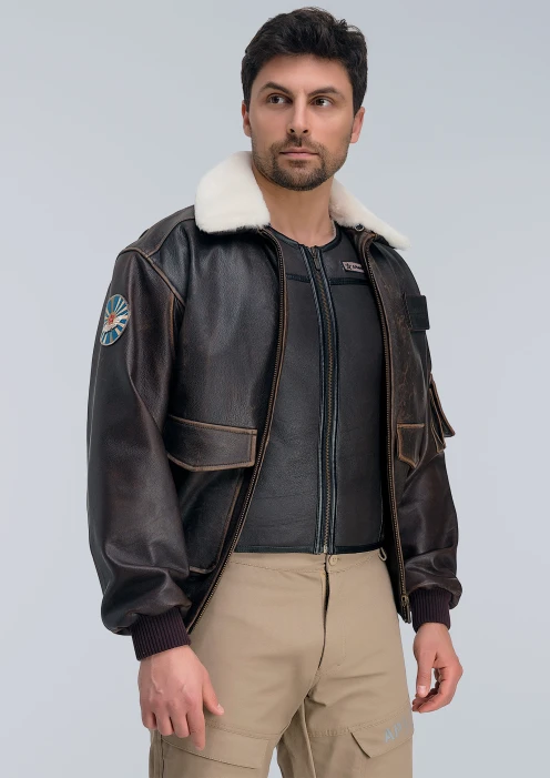 Купить куртка кожаная «победа» с уникальным принтом на спине в интернет-магазине ArmRus по выгодной цене. - изображение 8