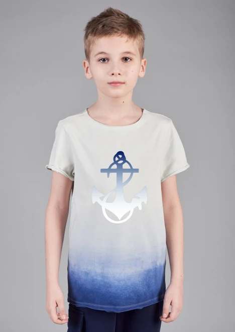 Купить футболка детская «якорь» синяя в интернет-магазине ArmRus по выгодной цене. - изображение 1