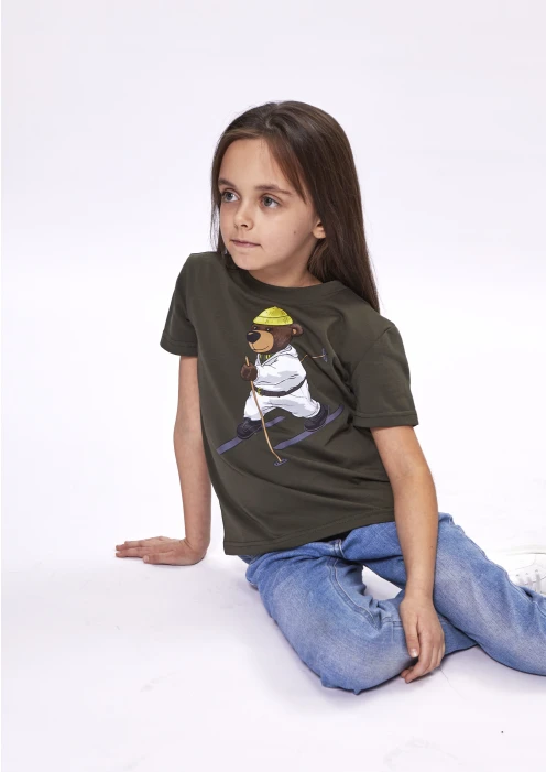 Купить футболка детская «медведь-лыжник» хаки в интернет-магазине ArmRus по выгодной цене. - изображение 6