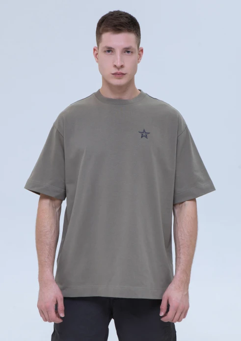 Купить футболка оверсайз мужская «звезда» цемент в интернет-магазине ArmRus по выгодной цене. - изображение 3
