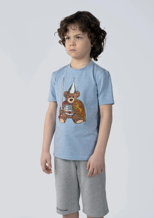 Купить футболка детская «вежливые мишки» голубая в интернет-магазине ArmRus по выгодной цене. - изображение 5