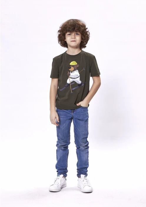 Купить футболка детская «медведь-лыжник» хаки в интернет-магазине ArmRus по выгодной цене. - изображение 7