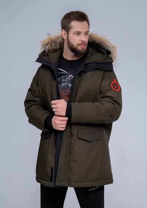 Купить куртка-парка утепленная мужская «армия россии» хаки в интернет-магазине ArmRus по выгодной цене. - изображение 4