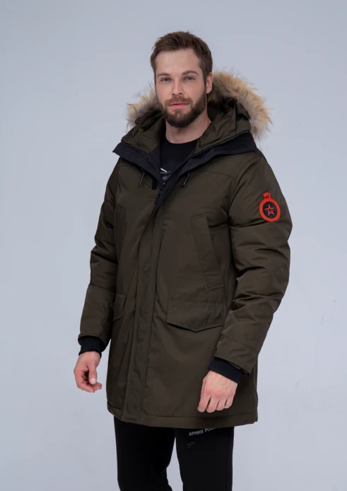 Купить куртка-парка утепленная мужская «армия россии» хаки в интернет-магазине ArmRus по выгодной цене. - изображение 1