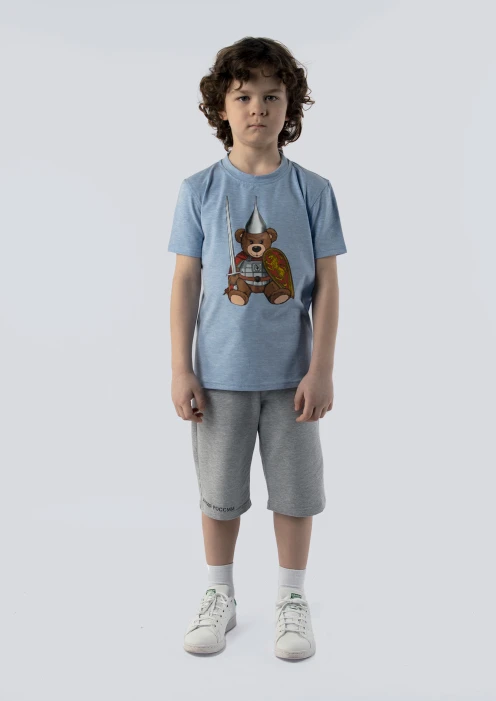 Купить футболка детская «вежливые мишки» голубая в интернет-магазине ArmRus по выгодной цене. - изображение 7