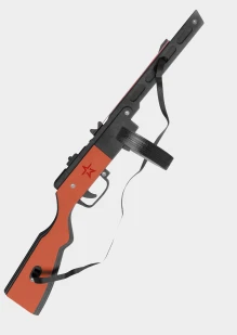 Игрушка-резинкострел из дерева «Армия России» ППШ окрашенный: купить в интернет-магазине «Армия России