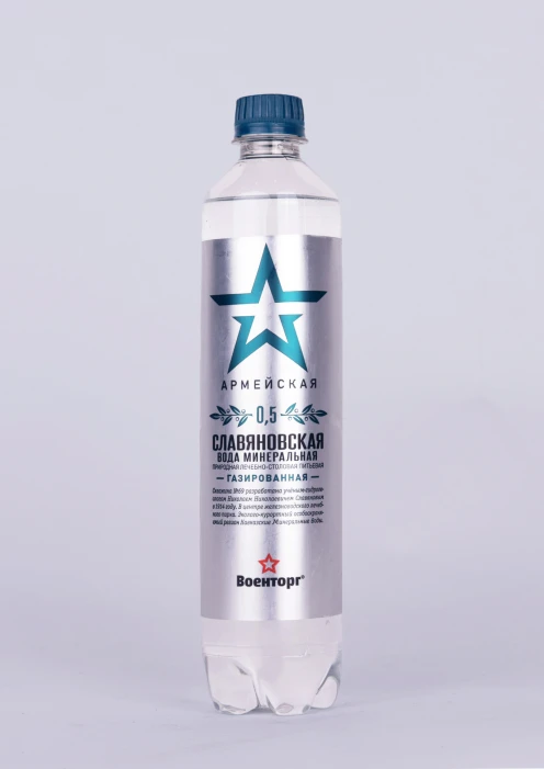 Купить минеральная вода «армейская» газированная славяновская, пэт 0,5 л в интернет-магазине ArmRus по выгодной цене. - изображение 1