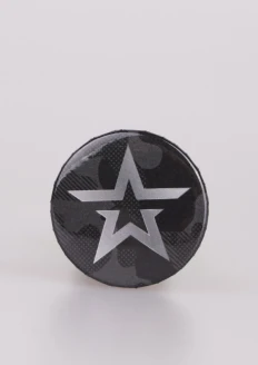 Значок закатной «Звезда» черный камуфляж 38 мм - черный