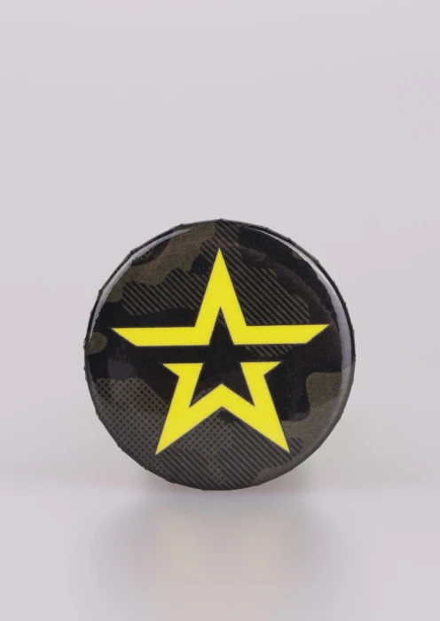 Купить значок закатной «звезда» зеленый камуфляж 38 мм в интернет-магазине ArmRus по выгодной цене. - изображение 1