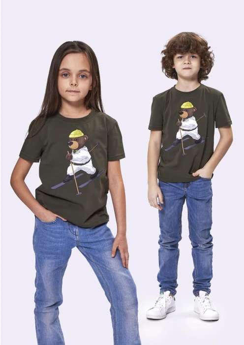 Купить футболка детская медведь-лыжник в интернет-магазине ArmRus по выгодной цене. - изображение 2