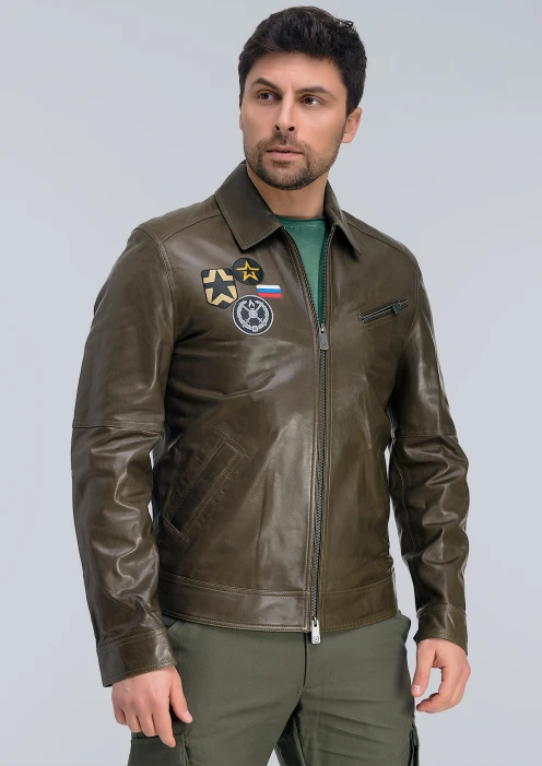 Купить куртка пилот кожаная «св» коричневый-хаки в интернет-магазине ArmRus по выгодной цене. - изображение 1
