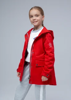 Куртка-парка детская «От победы к победам» красная - красный