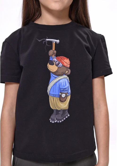 Купить футболка детская «медведь-скалолаз» черная в интернет-магазине ArmRus по выгодной цене. - изображение 5