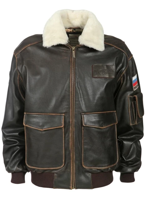 Куртка кожаная «Победа» с уникальным принтом на спине - изображение 9