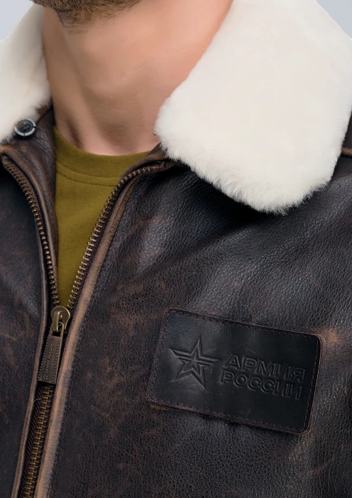 Купить куртка кожаная «победа» с уникальным принтом на спине в интернет-магазине ArmRus по выгодной цене. - изображение 5