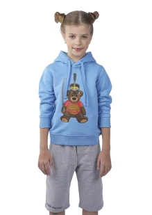Толстовка (Худи) детская « Вежливые мишки» голубая: купить в интернет-магазине «Армия России