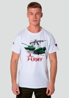 Футболка мужская белая Army «Сухопутные войска»: купить в интернет-магазине «Армия России