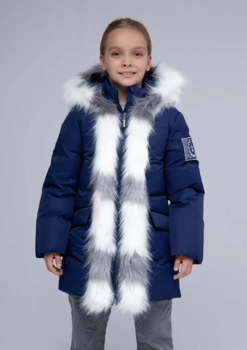 Купить куртка-парка утепленная для девочки «армия россии» синяя в интернет-магазине ArmRus по выгодной цене. - изображение 1