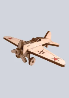 Игрушка-конструктор из дерева советский истребитель «И-16» 9 деталей: купить в интернет-магазине «Армия России