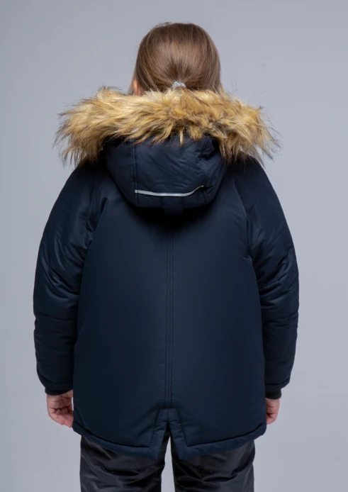 Купить  куртка утепленная детская «вежливые мишки» темно-синяя в интернет-магазине ArmRus по выгодной цене. - изображение 3