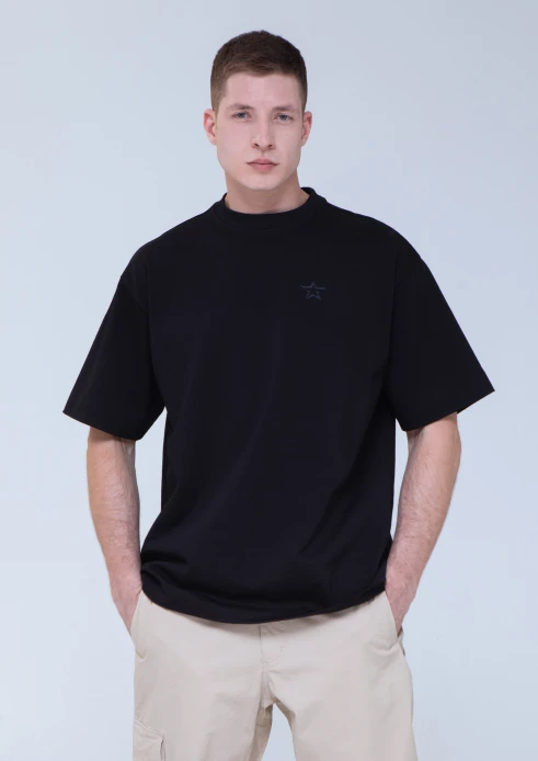 Купить футболка оверсайз мужская «звезда» черная в интернет-магазине ArmRus по выгодной цене. - изображение 1