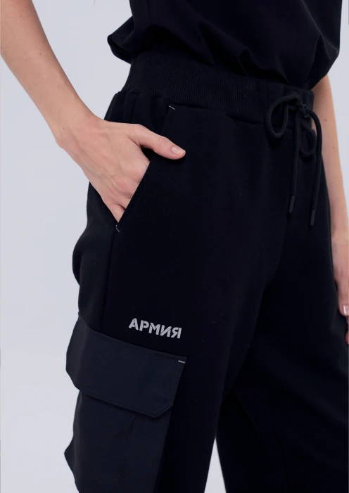 Купить брюки-карго женские «армия» черные в Москве с доставкой по РФ - изображение 4