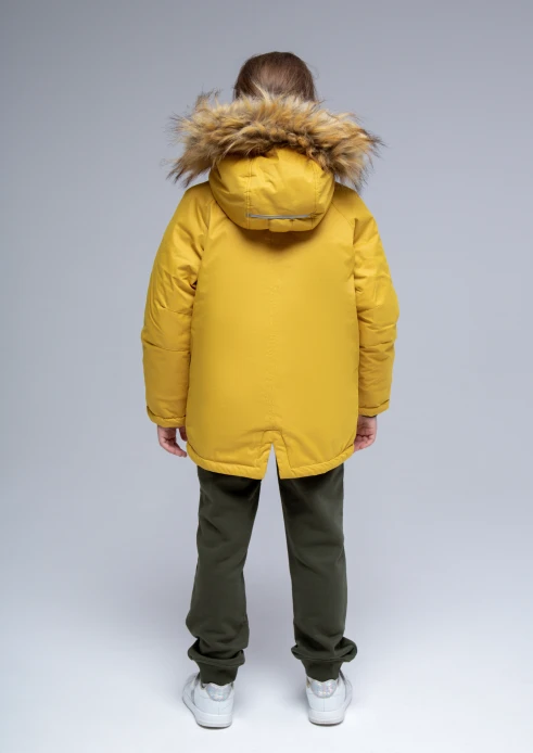 Купить  куртка-парка утепленная детская «вежливые мишки» желтая в интернет-магазине ArmRus по выгодной цене. - изображение 18
