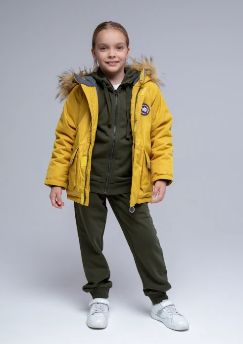 Купить  куртка-парка утепленная детская «вежливые мишки» желтая в интернет-магазине ArmRus по выгодной цене. - изображение 17