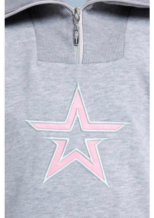 Купить костюм спортивный (толстовка+брюки) для девочек «звезда» серый меланж в интернет-магазине ArmRus по выгодной цене. - изображение 6