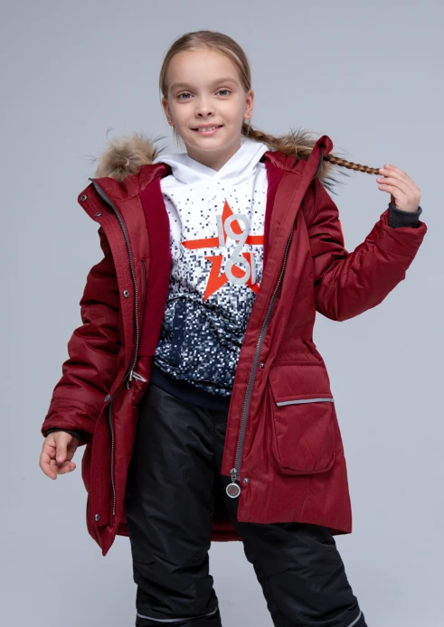Купить куртка-парка утепленная детская «армия россии» брусничная в интернет-магазине ArmRus по выгодной цене. - изображение 1