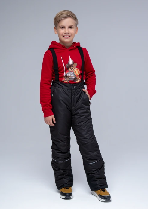 Купить  брюки утепленные детские «от победы к победам» черные в интернет-магазине ArmRus по выгодной цене. - изображение 1