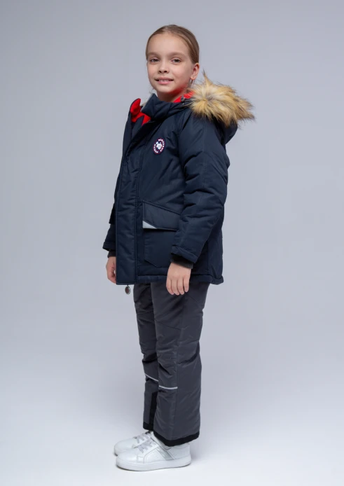 Купить  куртка утепленная детская «вежливые мишки» темно-синяя в интернет-магазине ArmRus по выгодной цене. - изображение 23