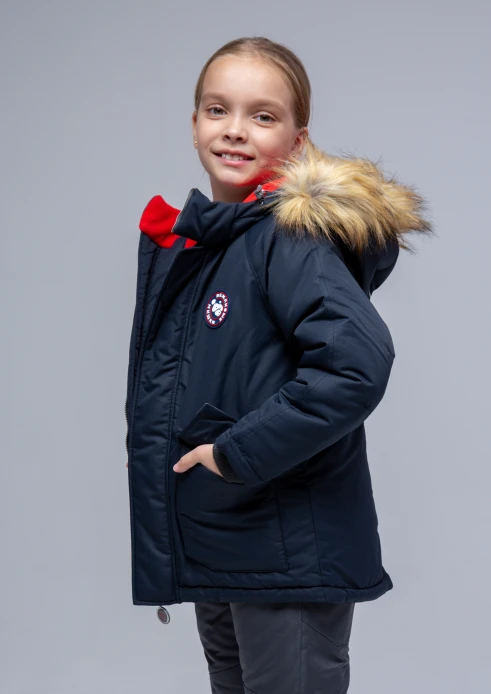 Купить  куртка утепленная детская «вежливые мишки» темно-синяя в интернет-магазине ArmRus по выгодной цене. - изображение 5