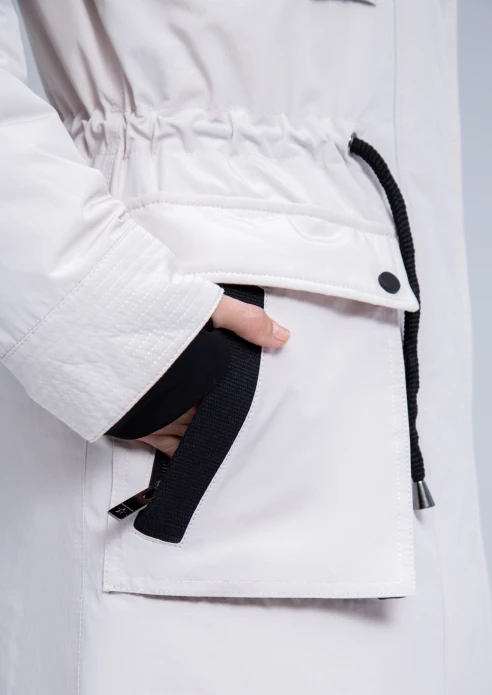 Купить куртка утепленная женская (натуральный мех енота) белая в Москве с доставкой по РФ - изображение 15