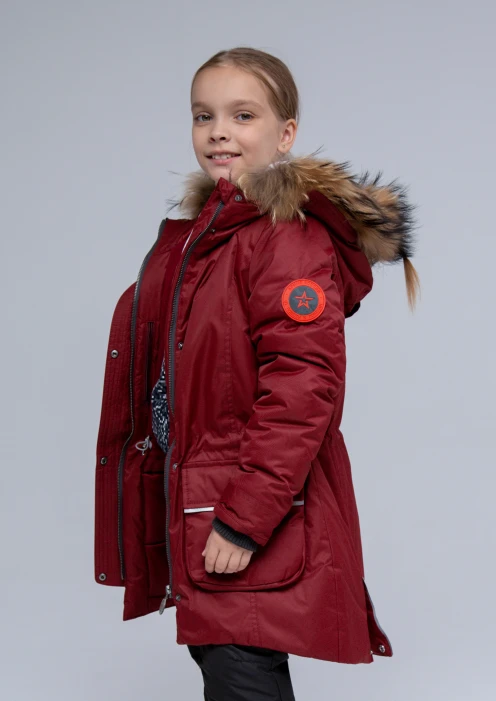 Купить куртка-парка утепленная детская «армия россии» брусничная в интернет-магазине ArmRus по выгодной цене. - изображение 3