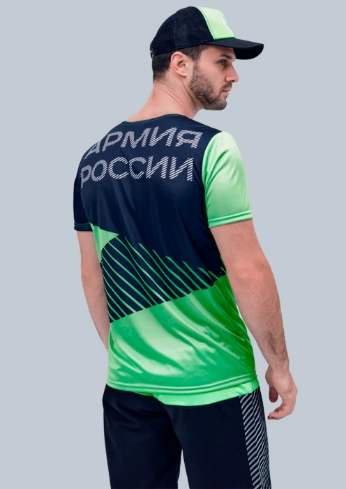 Купить футболка спортивная «армия россии» черно-салатовая в интернет-магазине ArmRus по выгодной цене. - изображение 2