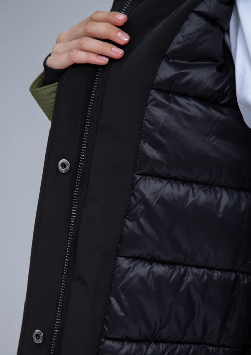 Купить куртка утепленная женская (натуральный мех енота) хаки в Москве с доставкой по РФ - изображение 19