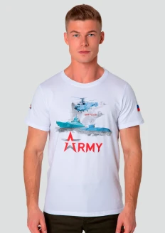 Футболка мужская «ARMY ВМФ» белый: купить в интернет-магазине «Армия России