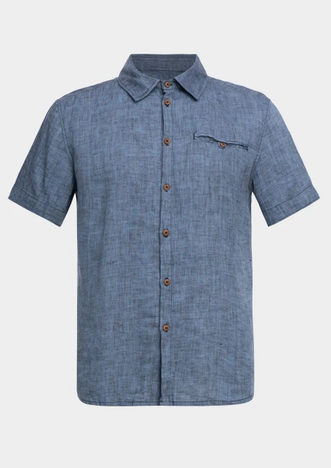 Купить рубашка мужская синяя с коротким рукавом в интернет-магазине ArmRus по выгодной цене. - изображение 1