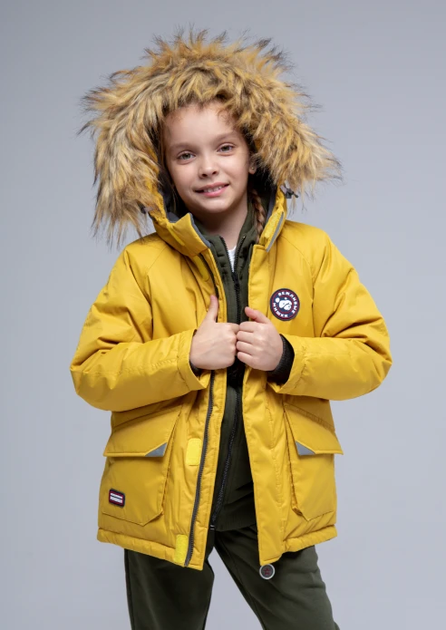 Купить  куртка-парка утепленная детская «вежливые мишки» желтая в интернет-магазине ArmRus по выгодной цене. - изображение 7