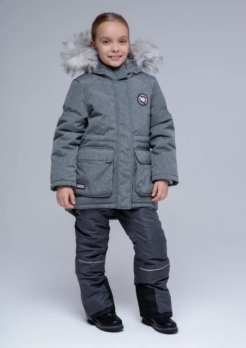 Купить куртка-парка утепленная детская «вежливые мишки» серая в интернет-магазине ArmRus по выгодной цене. - изображение 16