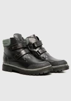 Зимние ботинки детские «Армия России» черные - черный